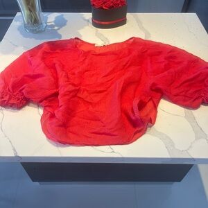 Maje Maje Red Silk Blend Blouse • Parisian Chic • Size 1 WOWW